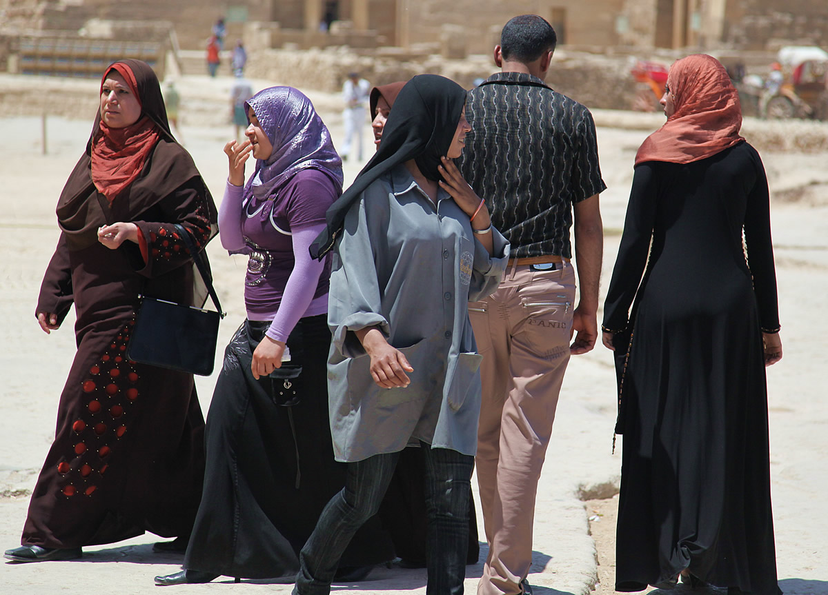 People in Giza, Egypt