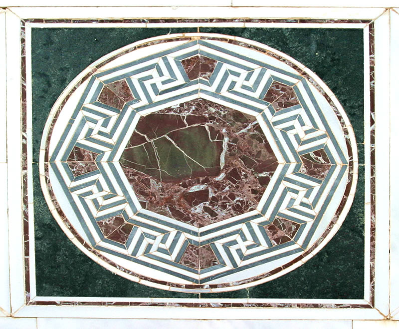 A floor tile in the Sardis Synagogue
